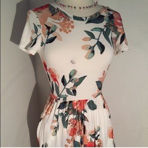 Floral Short Sleeve Maxi Dress